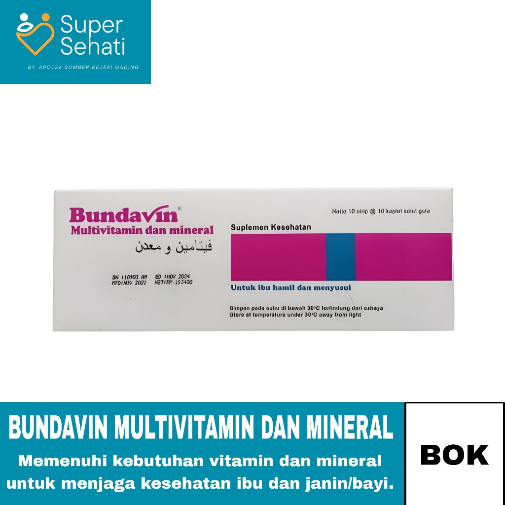 BUNDAVIN BOK 100 TABLET - Multivitamin Ibu Hamil Menyusui