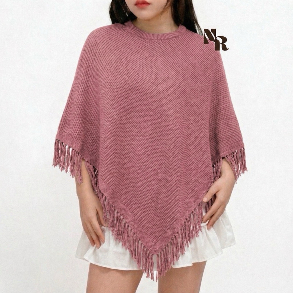 NARALOOP - PONCO POLOS OUTER RAJUT ATASAN WANITA PREMIUM KARDIGAN PONCO FASHION WANITA NEW STYLE