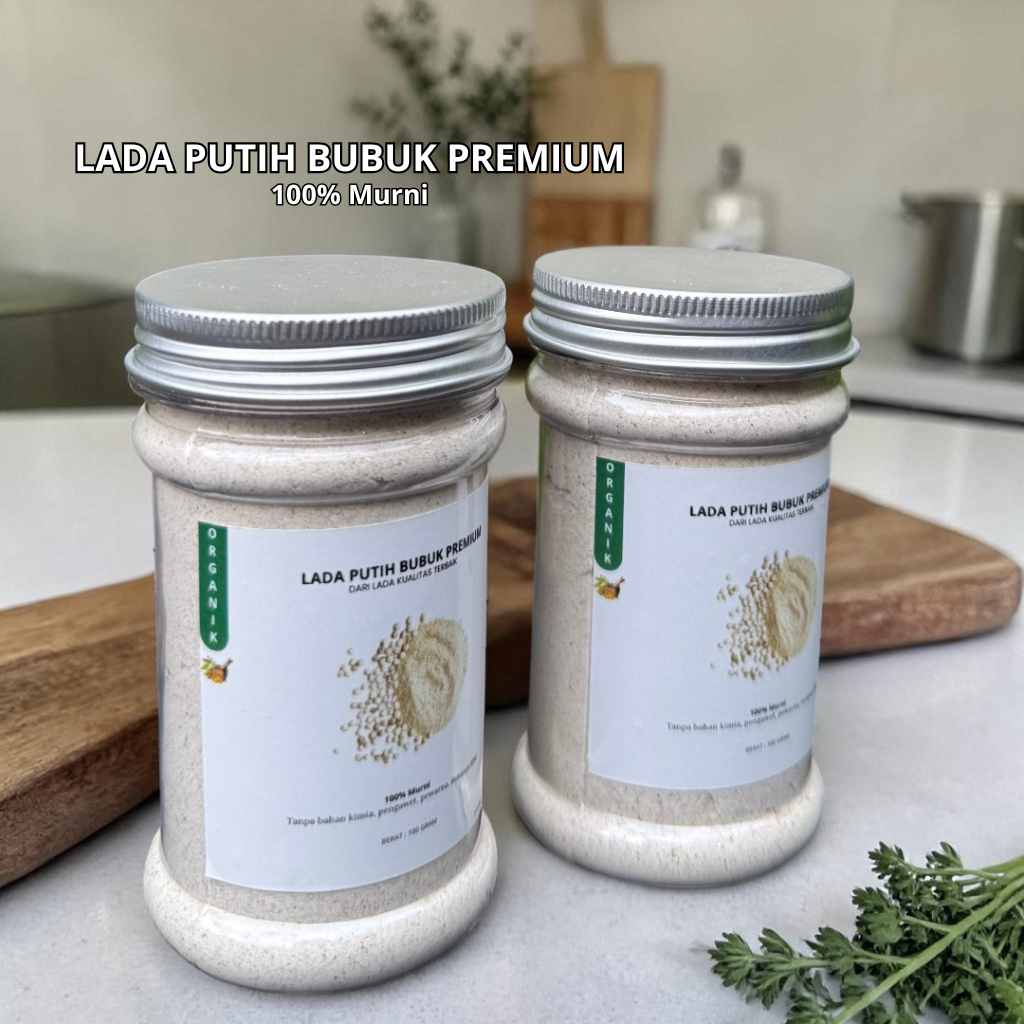 Lada Putih Bubuk Merica Bubuk 100% Murni Kemasan Botol Toples 100gr | Bumbu Dapur Serbaguna Tanpa Ca