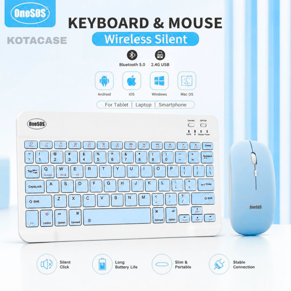 ONESOS Keyboard Mouse Keyboard Wireless Bluetooth 8 10 inch USB Office Silent Click Laptop Wireless 
