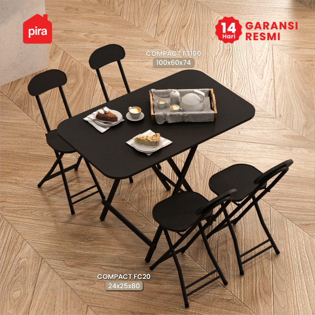 PIRA - COMPACT FT FC Meja Makan / Meja Lipat / Meja Teras / Meja Cafe / Kursi Makan / Kursi Lipat / 