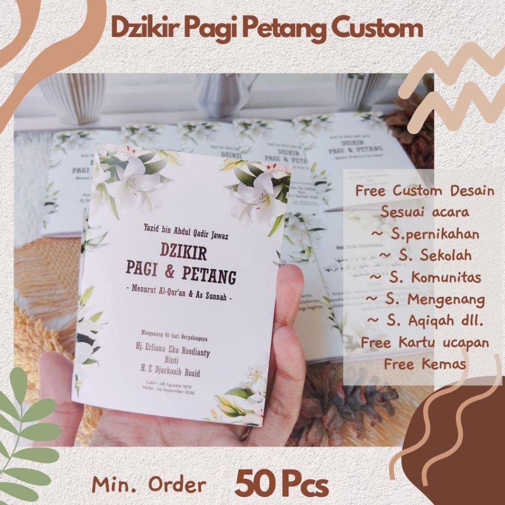 SOUVENIR DZIKIR PAGI PETANG CUSTOM / JUDUL LAIN