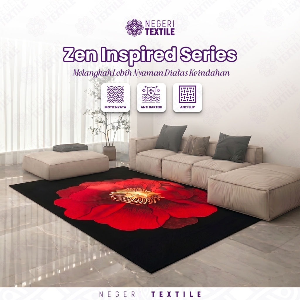 Negeri Textile Karpet Lantai Ruang Tamu Karpet Permadani Motif Turki Karpet Kamar Tidur Anti Slip