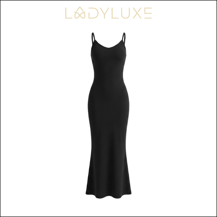 Ladyluxe - Dr002 Dress | Long Dress Slim Fit Square Sleeveless Gaun Panjang Tanpa Lengan (Size S-XL)