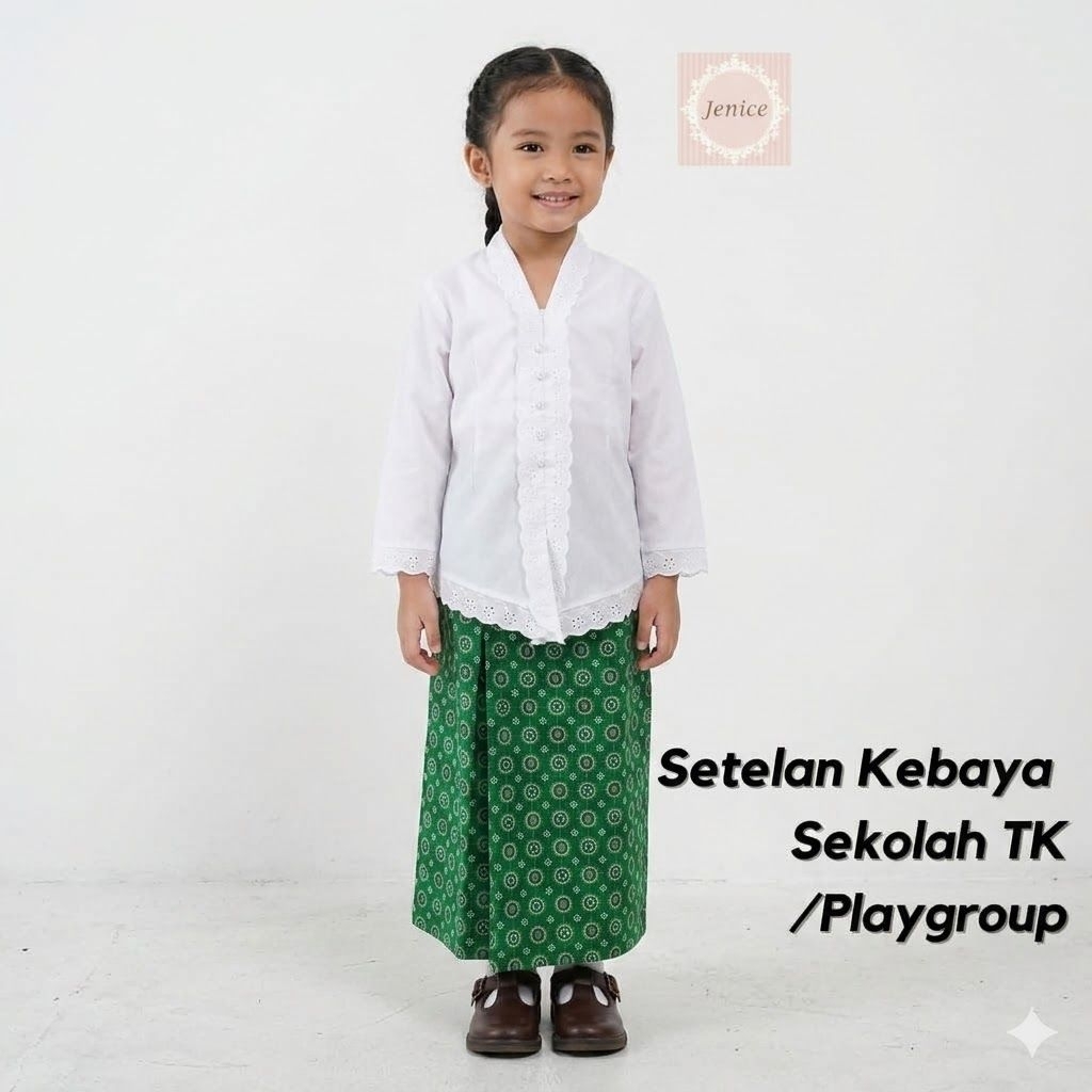 Setelan Kebaya Anak Perempuan SD Model Encim Sunda Full Renda