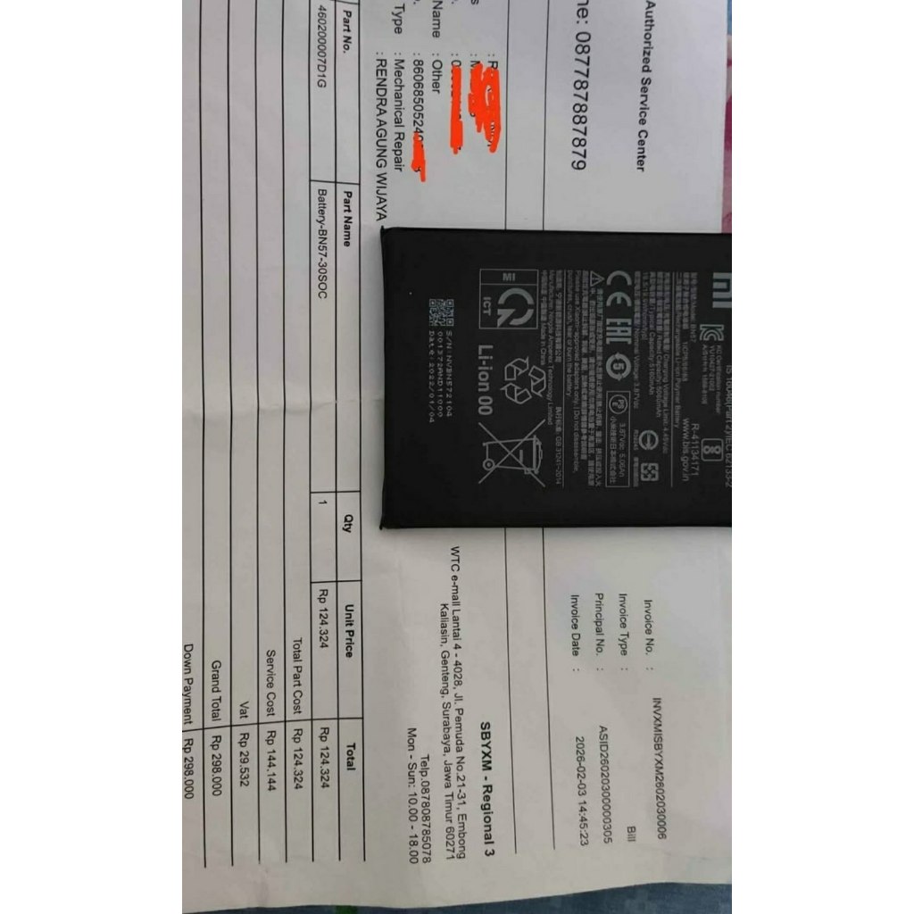 baterai poco x3 pro original