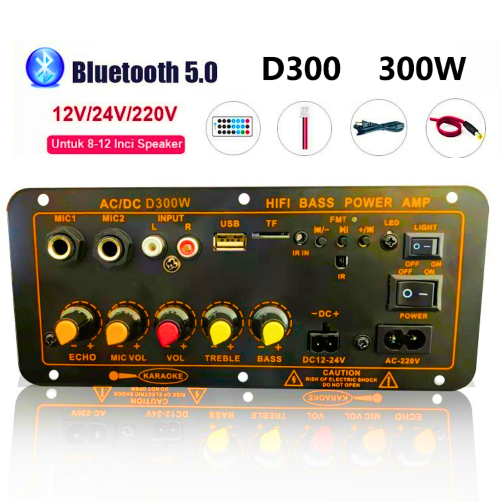 K8A Kejian D300 Ampli Amplifier Bluetooth mobil rumahan 100W
