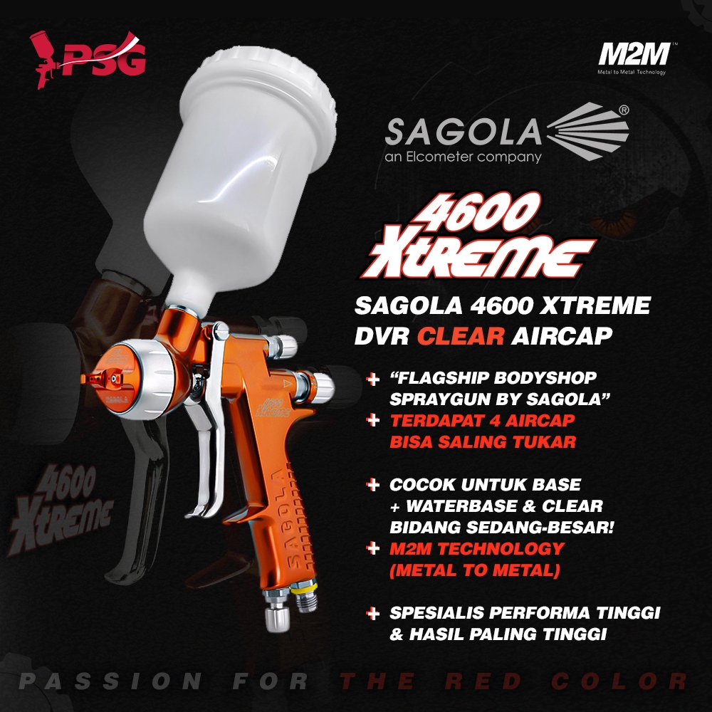 Sagola 4600 Xtreme Gravity Spraygun Set - CLEAR