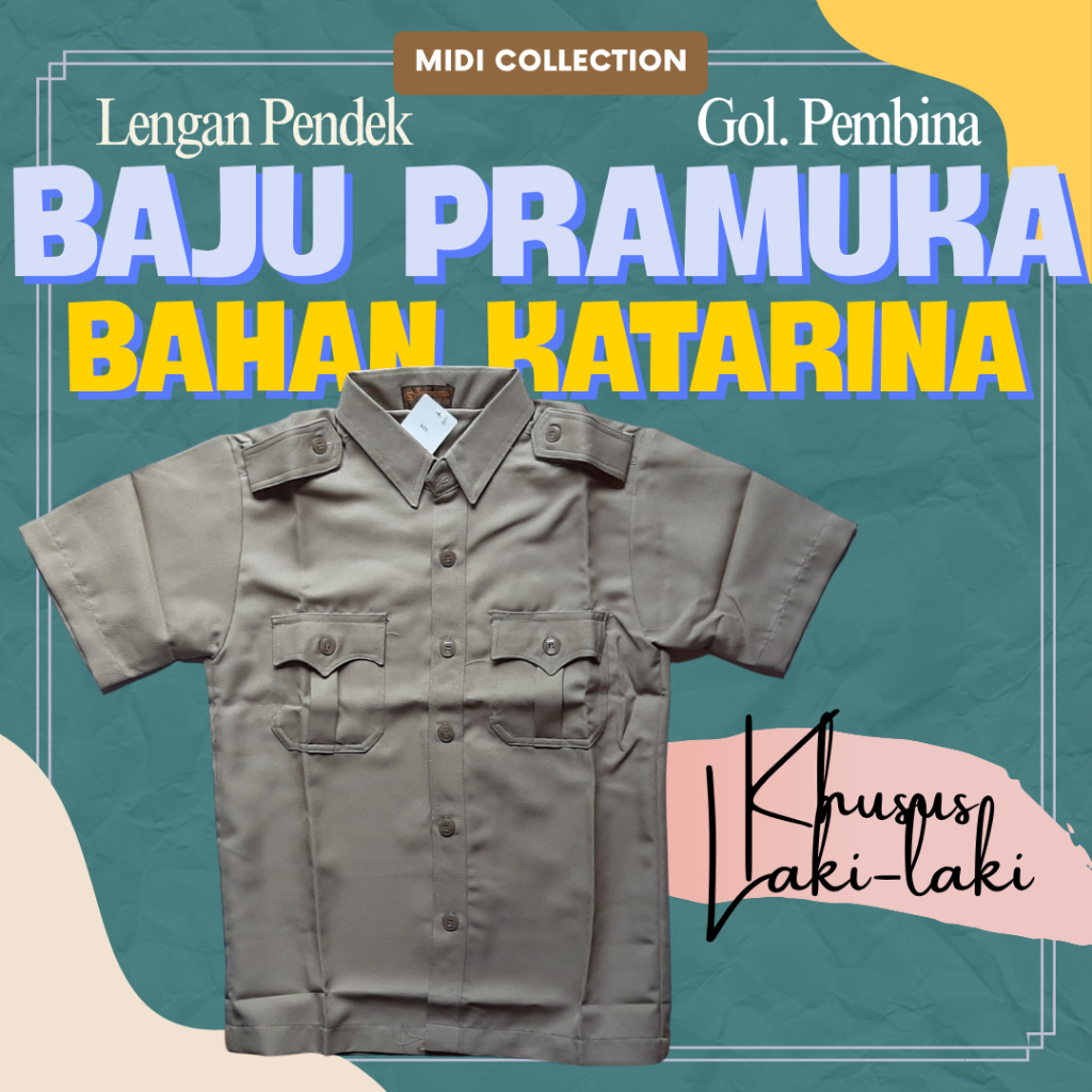 Seragam Pramuka Guru/Pembina Pria Lengan Pendek Bahan Katrina Merek SERAGAM by Setia Kawan