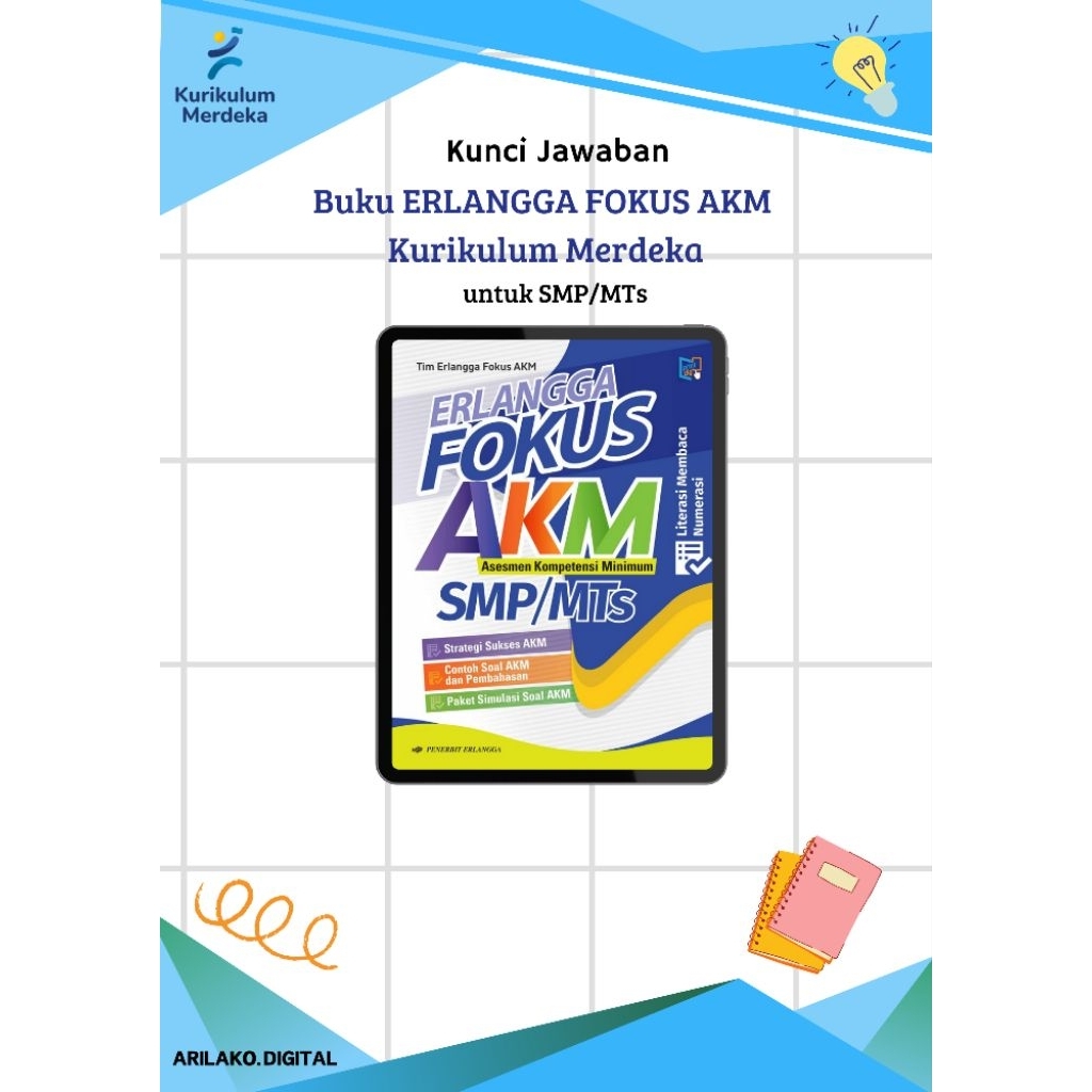 (ARILAKOSTORE) Kunci Jawaban Erlangga Fokus AKM SMP/MTs Kurikulum Merdeka Erlangga