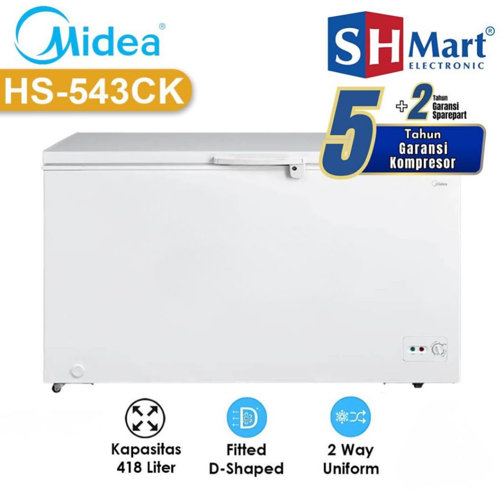Midea Chest Freezer 450 Liter HS-543CK / HS 543CK / HS543CK Garansi Resmi (MEDAN)