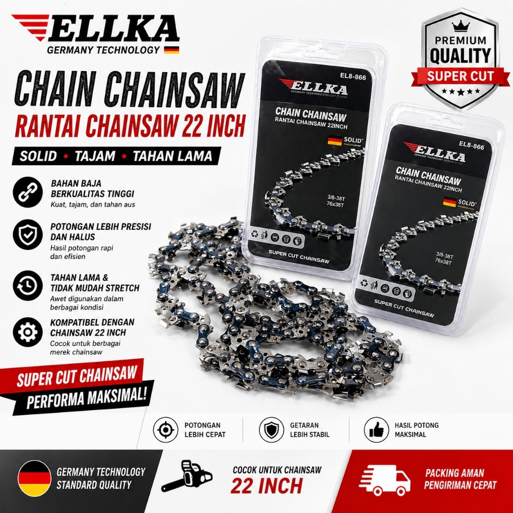 Rantai Mata Chainsaw Mini 22 inci Aksesoris rantai gergaji listrik