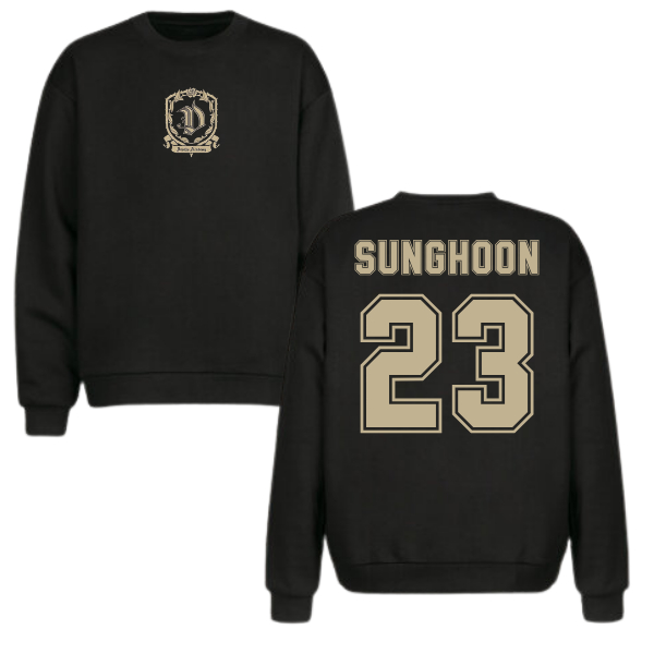 Sweater lengan panjang hitam decelis academy enhype sweatshirt kpop korea