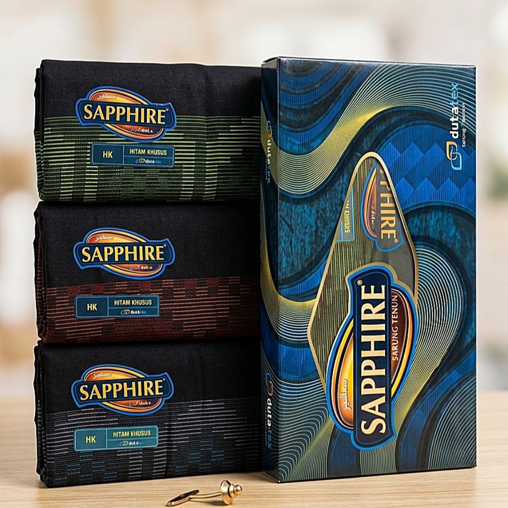 Sarung Hitam Polos Sapphire /Sarung Hitam Polos Tumpal Sapphire
