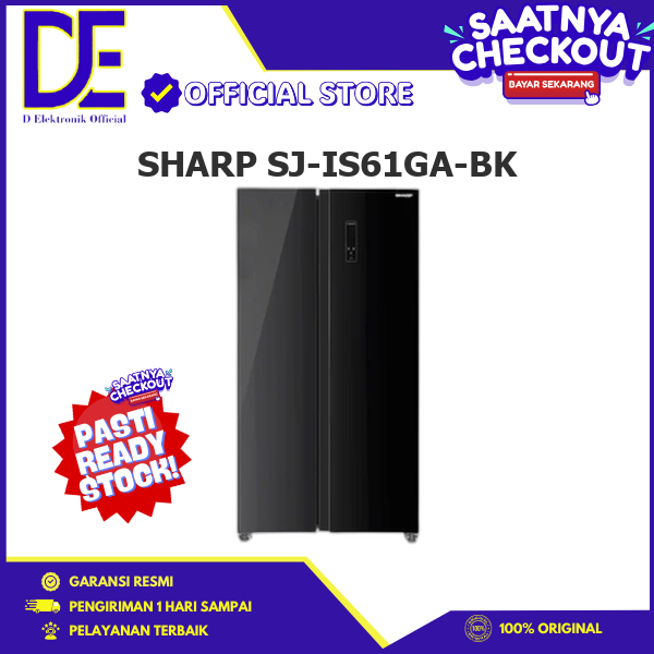 SHARP SJ-IS61GA-BK KULKAS 2 PINTU SIDE BY SIDE INVERTER 563L