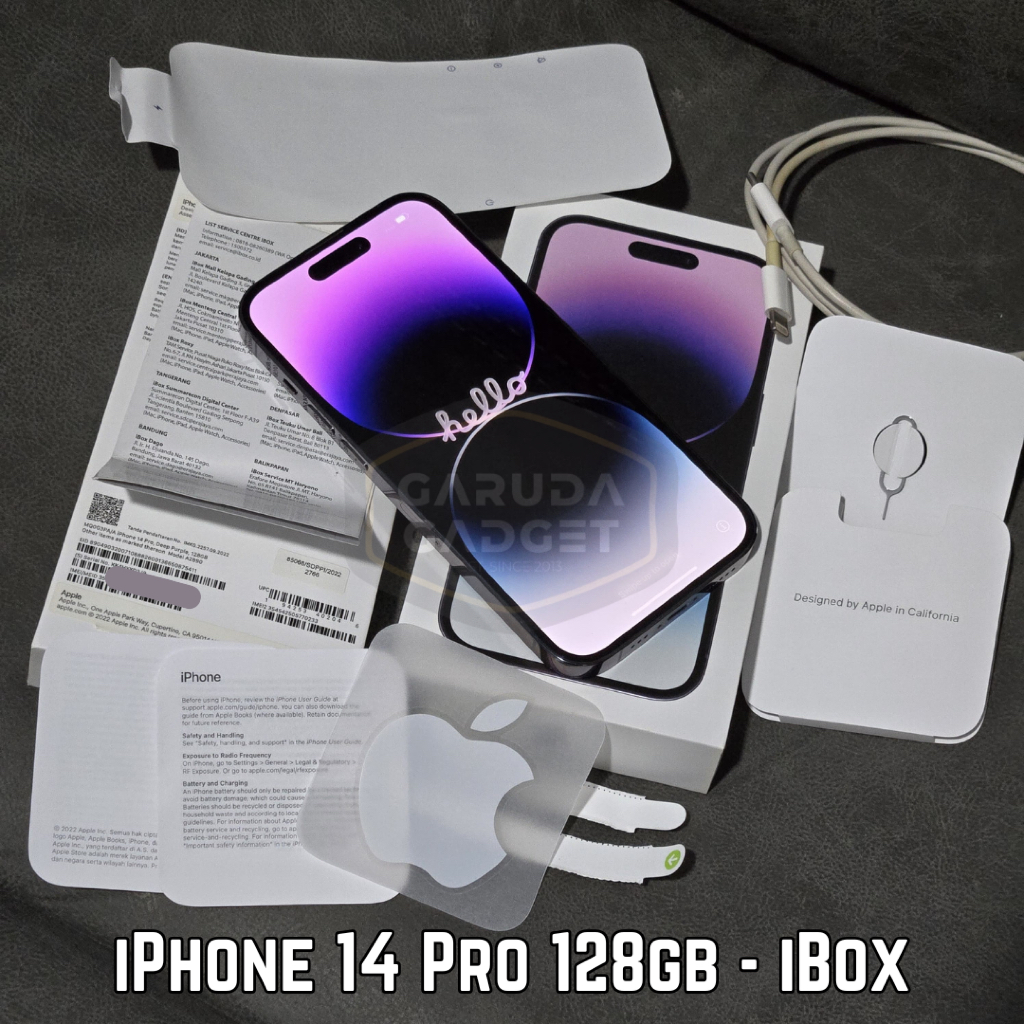 Second iPhone 14 Pro 128gb Deep Purple Ex iBox Garansi Resmi Indonesia Fullset Original