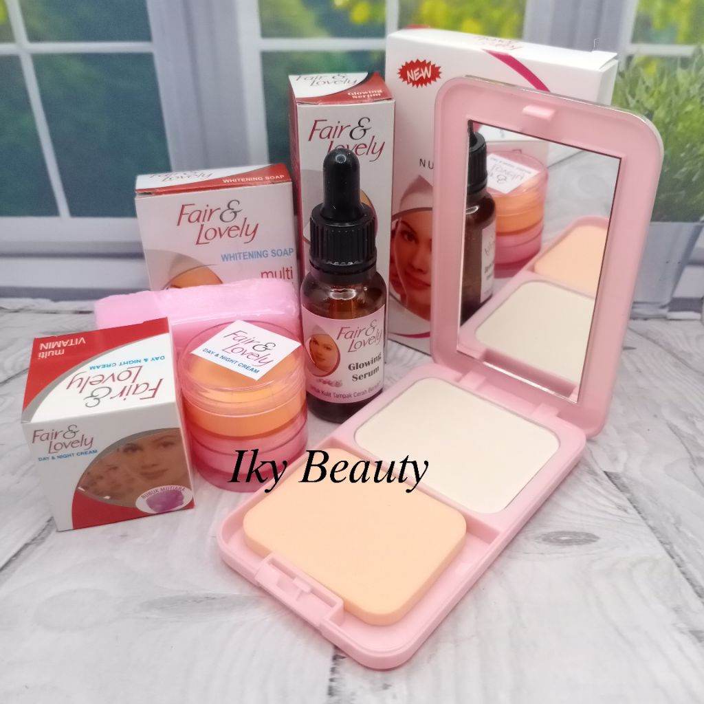 PAKET FAIR&LOVELY " 5in1 " ( KRIM SIANG - KRIM MALAM - SERUM  - BEDAK - SABUN )