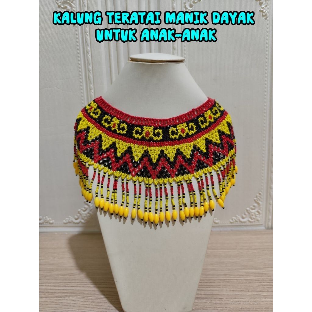 kalung teratai manik dayak anak / kalung bahu manik dayak Kalimantan / kalung teratai dayak / rompi 