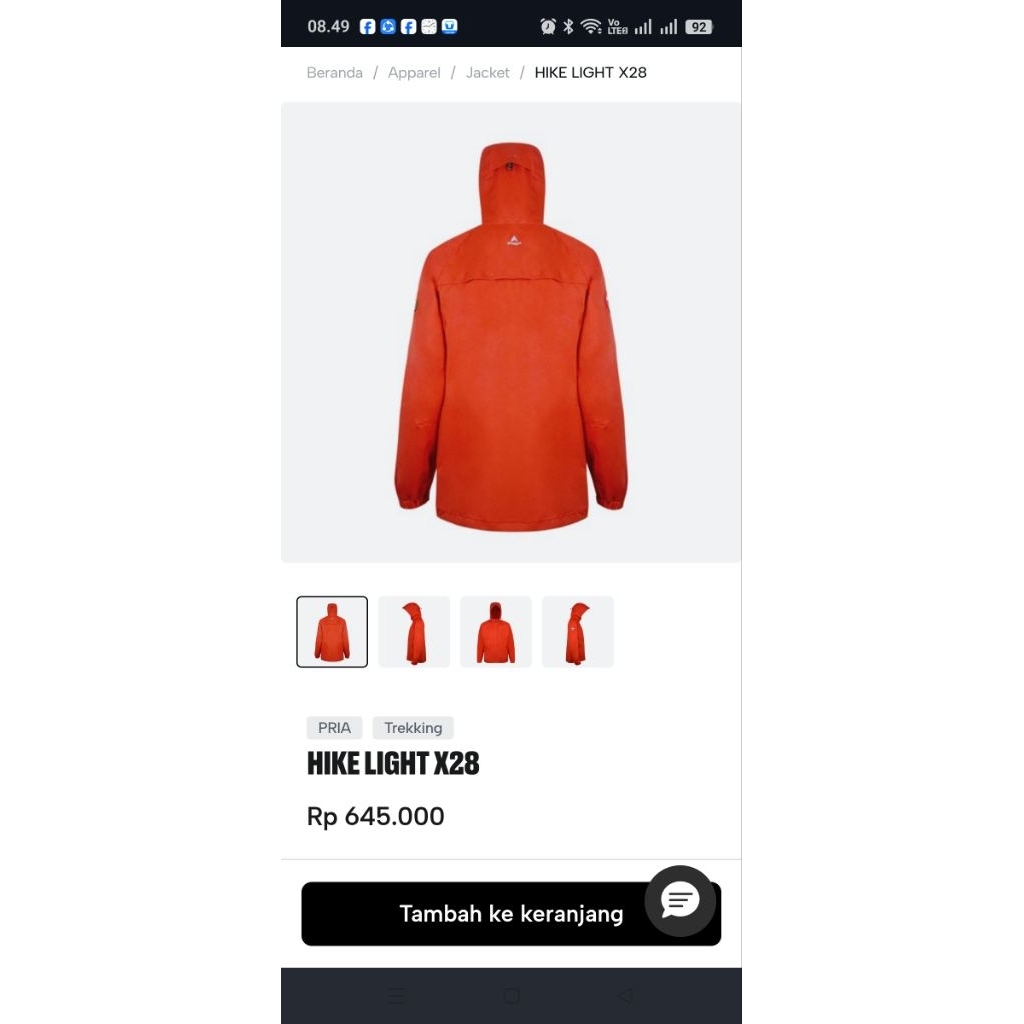 jacket eiger hike light x28