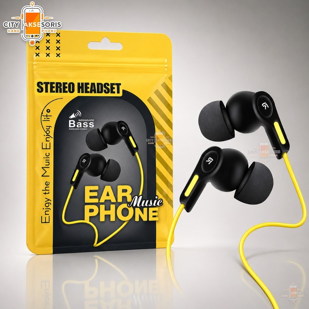Earphone Realme Enjoy R1 R-111 R-600 R80 HEADSET BUDS7 R50 Stereo Jack 3.5mm Packing Plastik