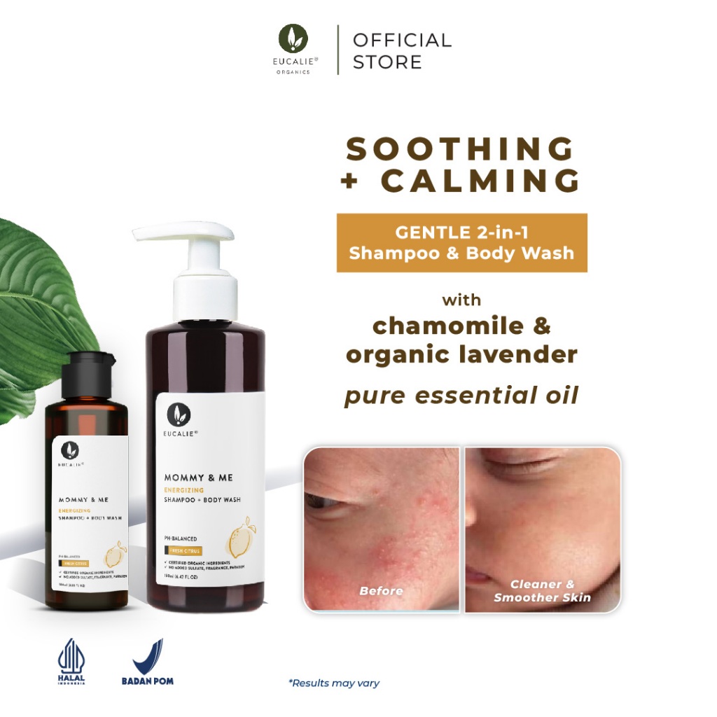 [Flash Sale] Eucalie Mommy & Me Energizing Organic Shampoo + Body Wash, Sabun Mandi & Shampoo semua 