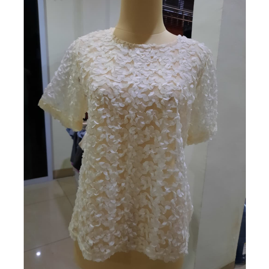 [Alien'sgecko] Atasan brokat transparan Outer brukat Blouse brokat sheer