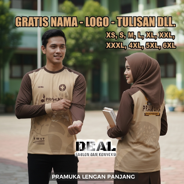 jersey pramuka kaos pramuka printing custom gratis nama logo tulisan dll