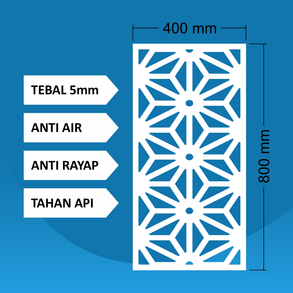 Krawangan Plafon PVC 80 x 40 x 0.5 cm / Krawangan /PVC Foam Board / Krawangan PVC Foam Board / Krawa