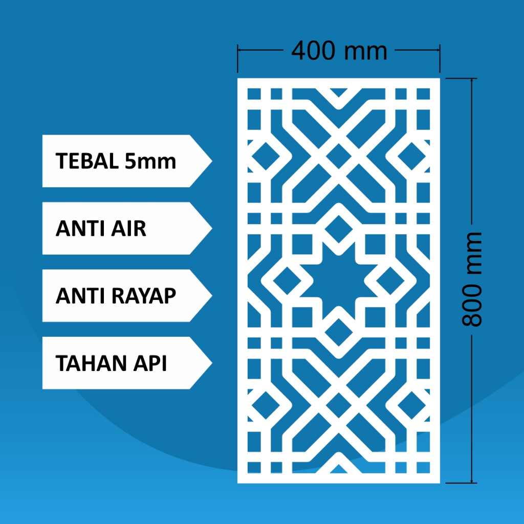 Krawangan Plafon PVC 80 x 40 x 0.5 cm / Krawangan /PVC Foam Board / Krawangan PVC Foam Board / Krawa