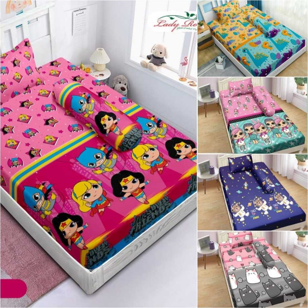 Sprei Lady Rose  Lembut Halus Cantik Motif Minimalis Bunga Bola Dewasa Anak l Seprei Sprey  Size 120