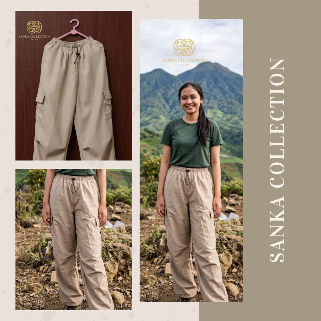 celana Cargo coklat susu