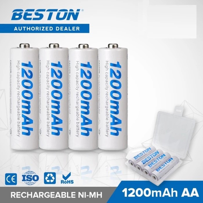 Baterai AA Cas Beston Rechargeable AA Battery 1200Mah