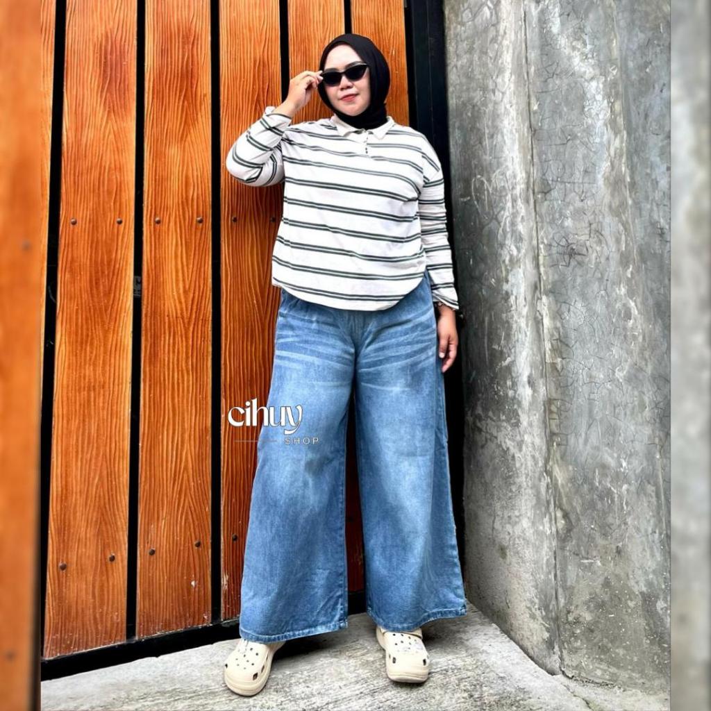 [CIHUY] - Loopy Celana Retro Jumbo Jeans Saku Depan Belakang Bigsize
