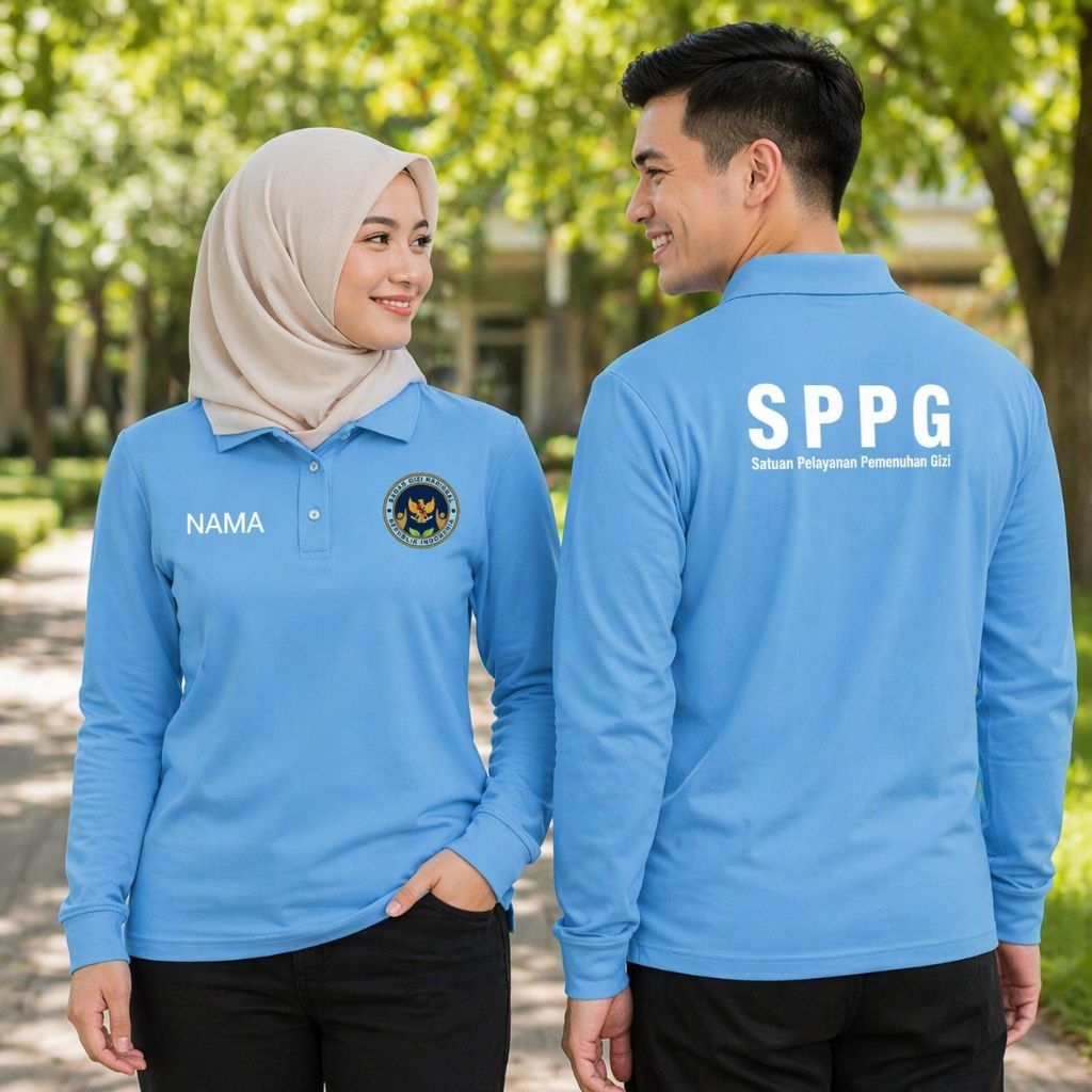 Kaos Polo Seragaman SPPG/Kaos MBG Lengan Panjang