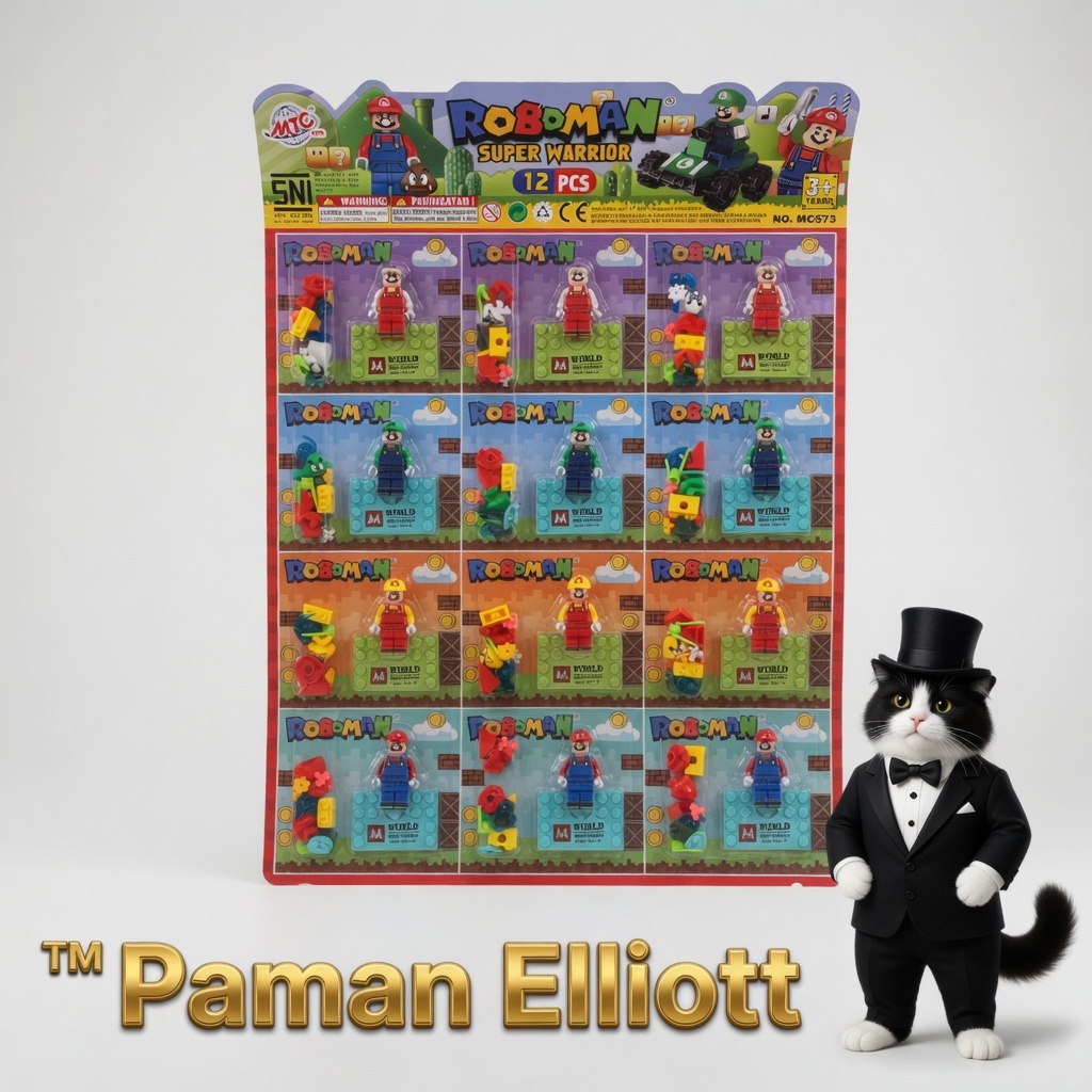 Mainan anak lego mario bros isi 12 lego bentuk mario bros