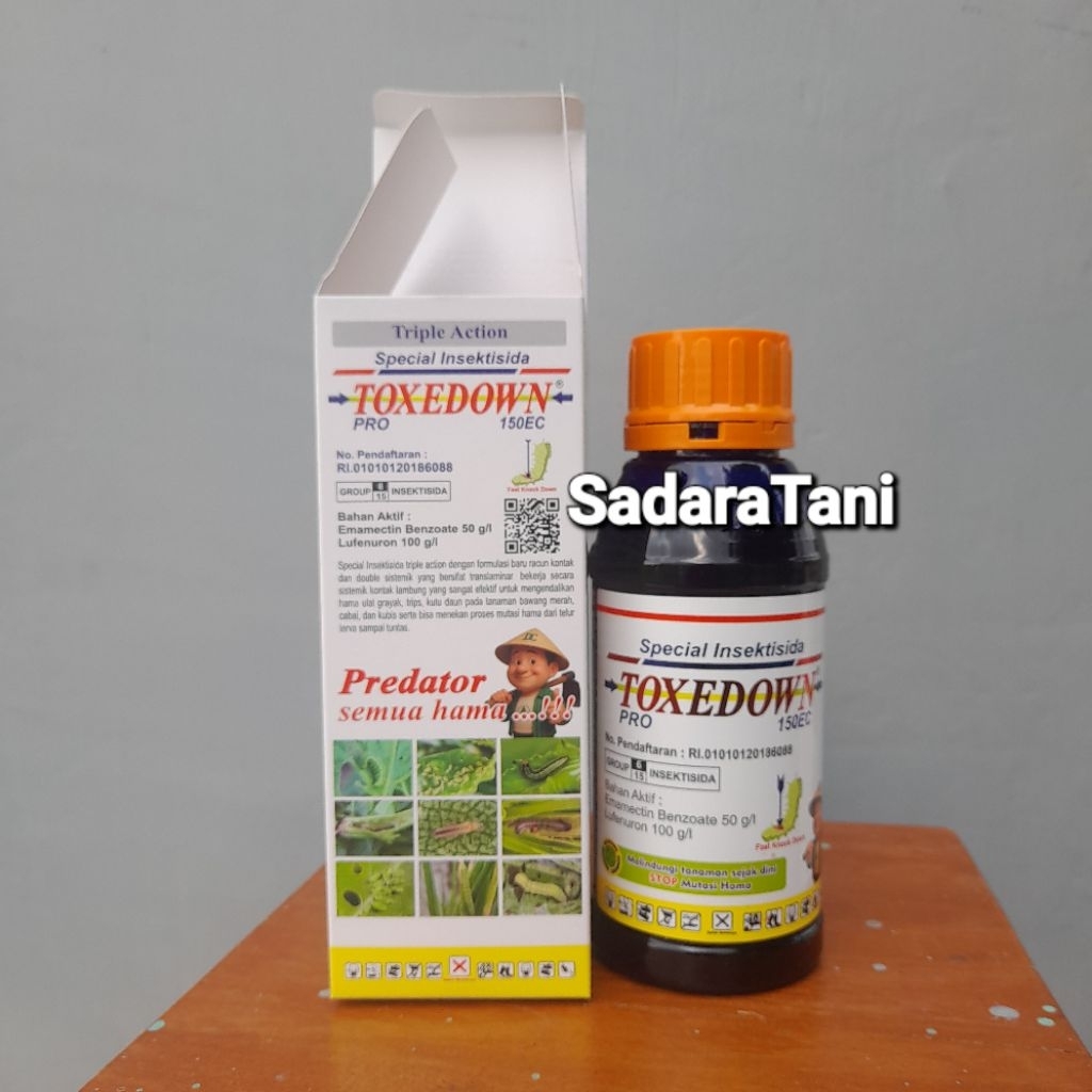 Insektisida TOXEDOWN PRO 150EC 500ml Bahan aktif : Emmamectin Benzoat 50g/l + Lufenuron 100g/l