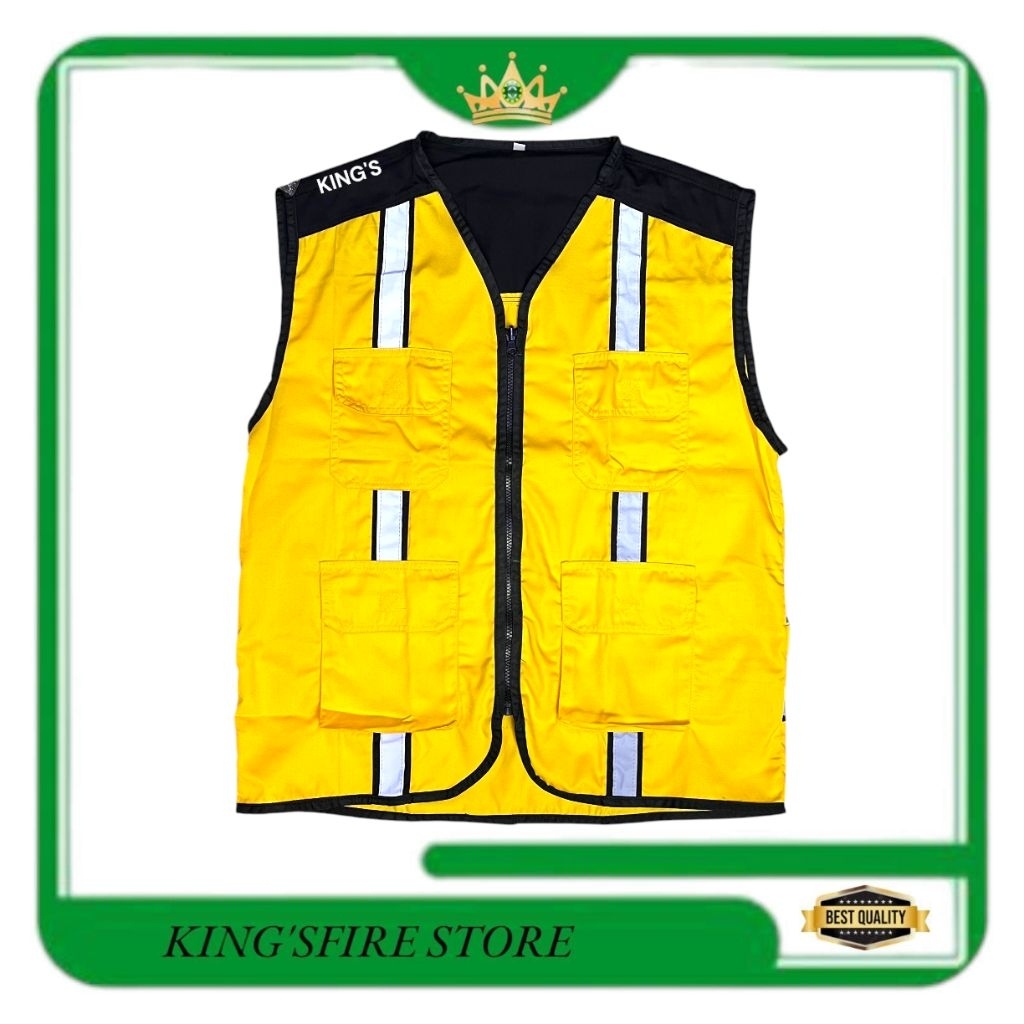 Safety vest Pu kombinasi warna hitam kuning /rompi safety /rompi proyek