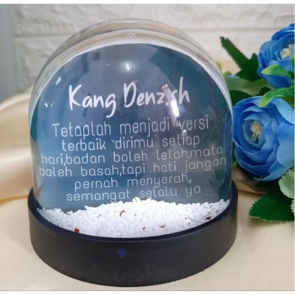 Snowball Custom - Snowglobe Custom Foto - Water Glitter