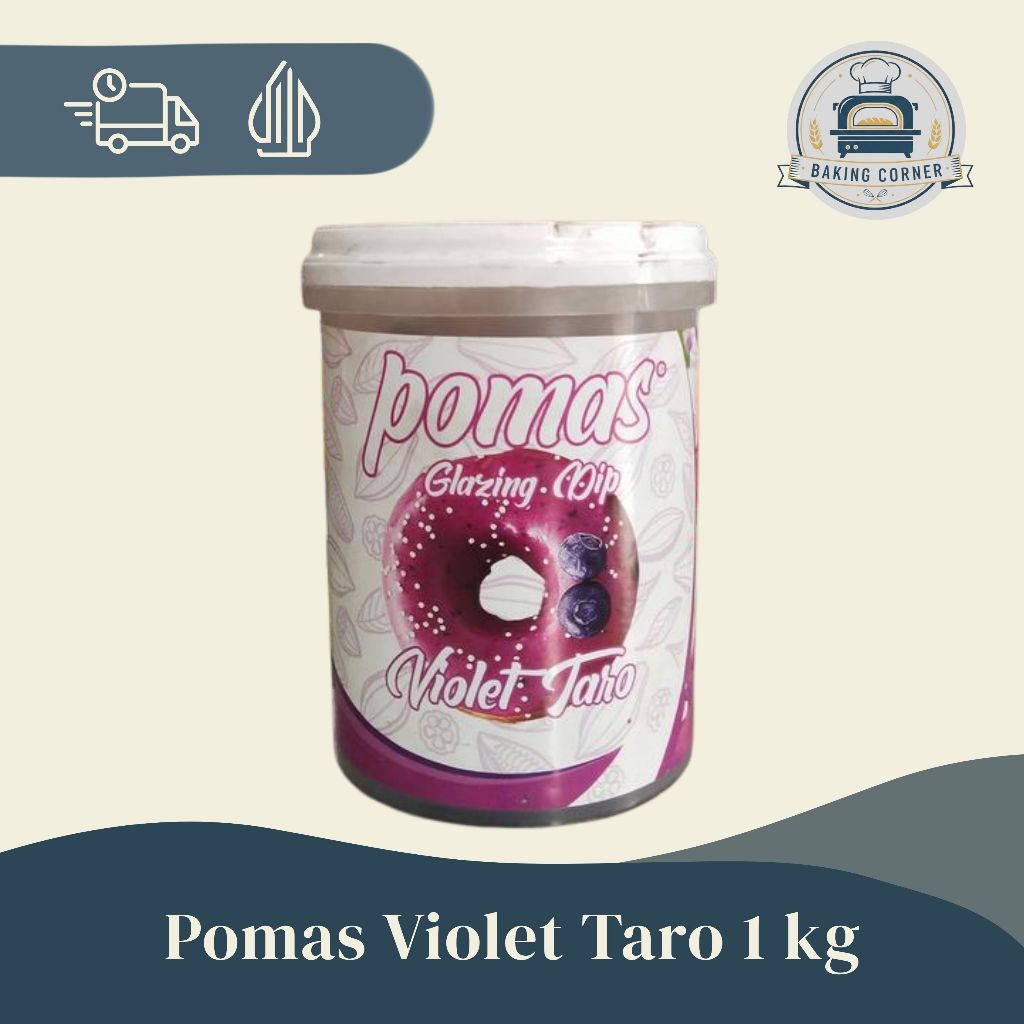 POMAS GLAZE VIOLET TARO UBI UNGU 1 KG TOPPING DONAT PISANG NUGGET CAKE SIAP PAKAI HASIL MENGKILAP WA