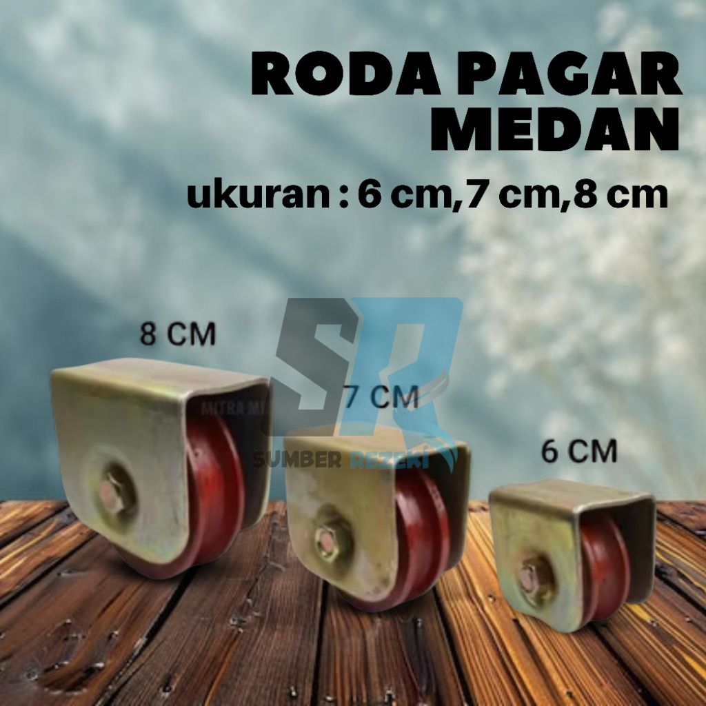 Roda medan roda pagar pintu besi cor ukuran 6cm 7cm 8cm / beton (U) dan siku (v) roda pagar gerbang