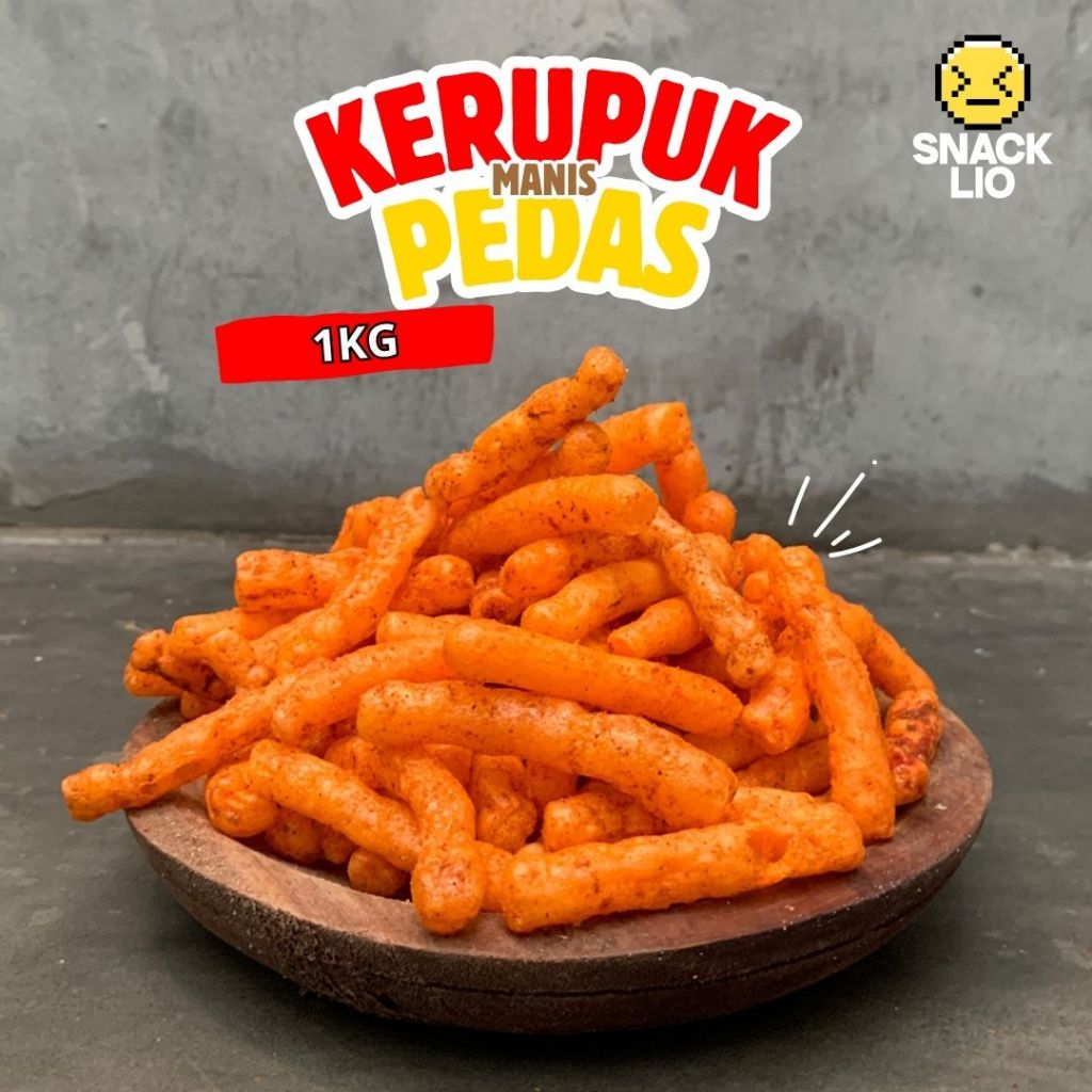 1KG - Kerupuk KMP / Kerupuk Manis Pedas / Gurilem Manis Pedas