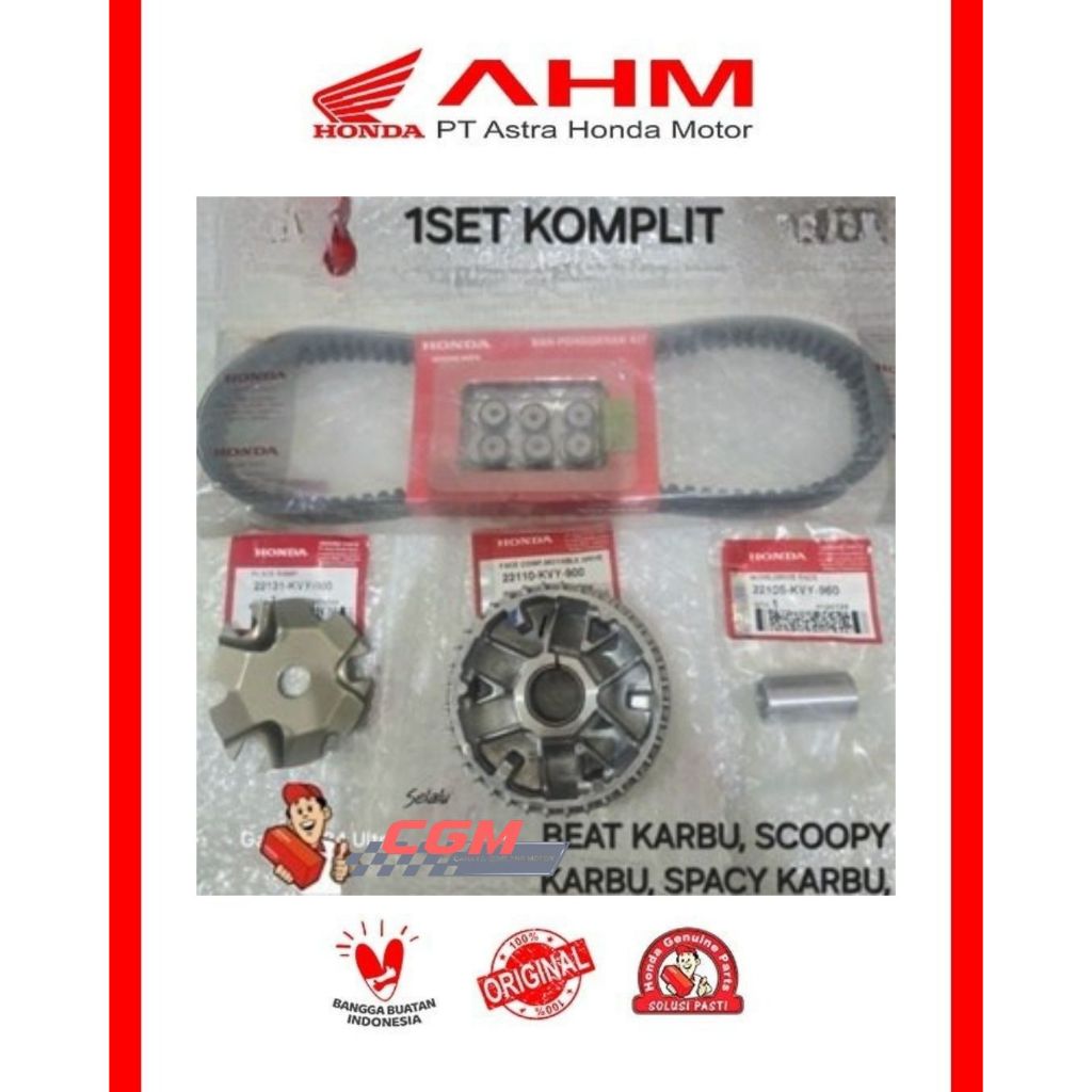 PAKET CVT KVY Vanbelt set rumah roller plat roller beat lama beat karbu 1set ori honda ahm