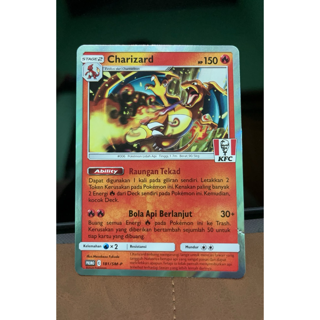 KARTU POKEMON CHARIZARD KFC ORIGINAL ADA DENT TIKUS
