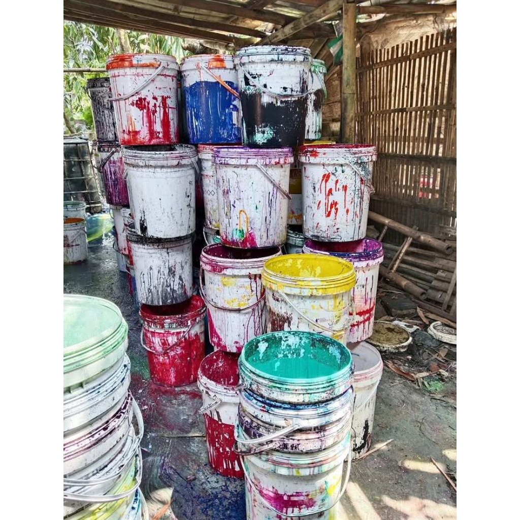 Paket isi 5 Pcs ember bekas cat 25kg kotor blum di cuci murah meriah