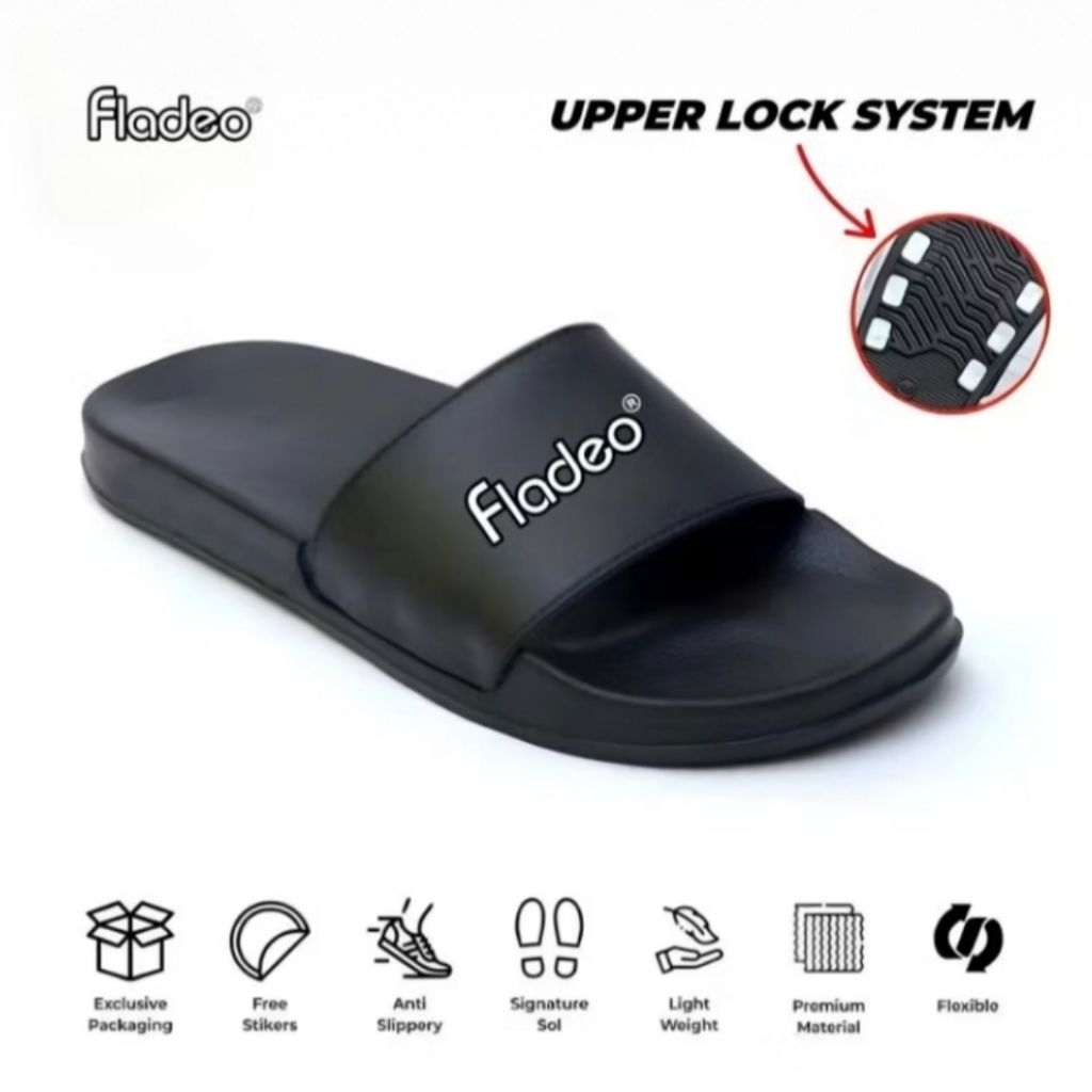 Sandal Slip-on FLD Wanita Sandal Slop Karet Upperlock system Ringan Empuk Lentur Anti Putus Size 36-