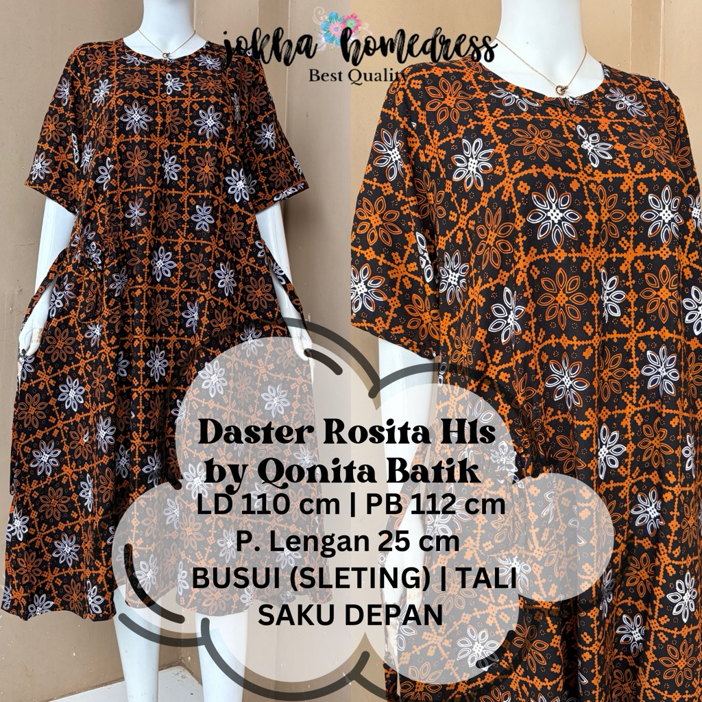 Daster Batik Rosita Sogan UV busui by Qonita Batik Pekalongan