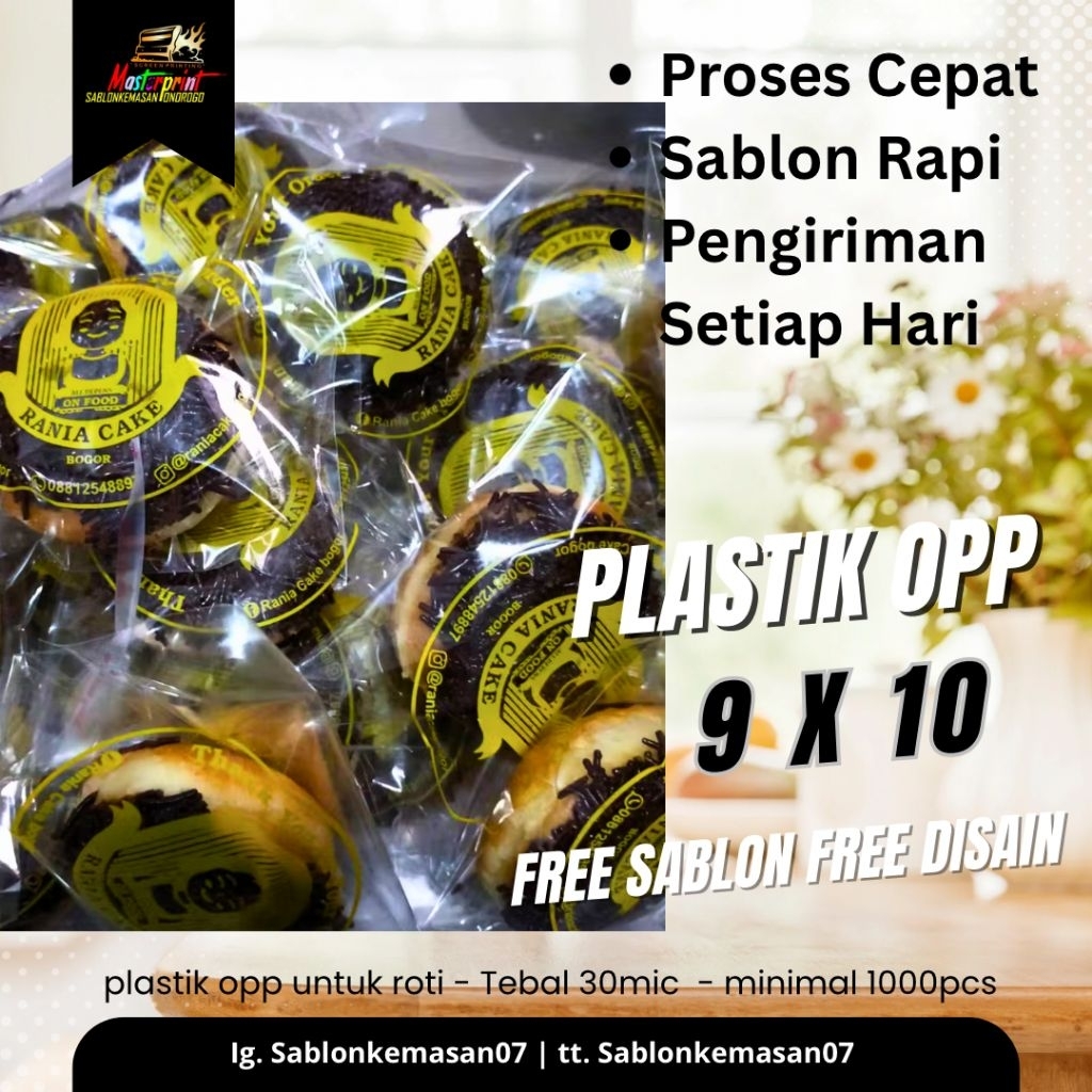 Sablon Plastik Opp Roti 9x10 30 micron 1000pcs Sablon Kemasan Plastik Murah dan Bergaransi