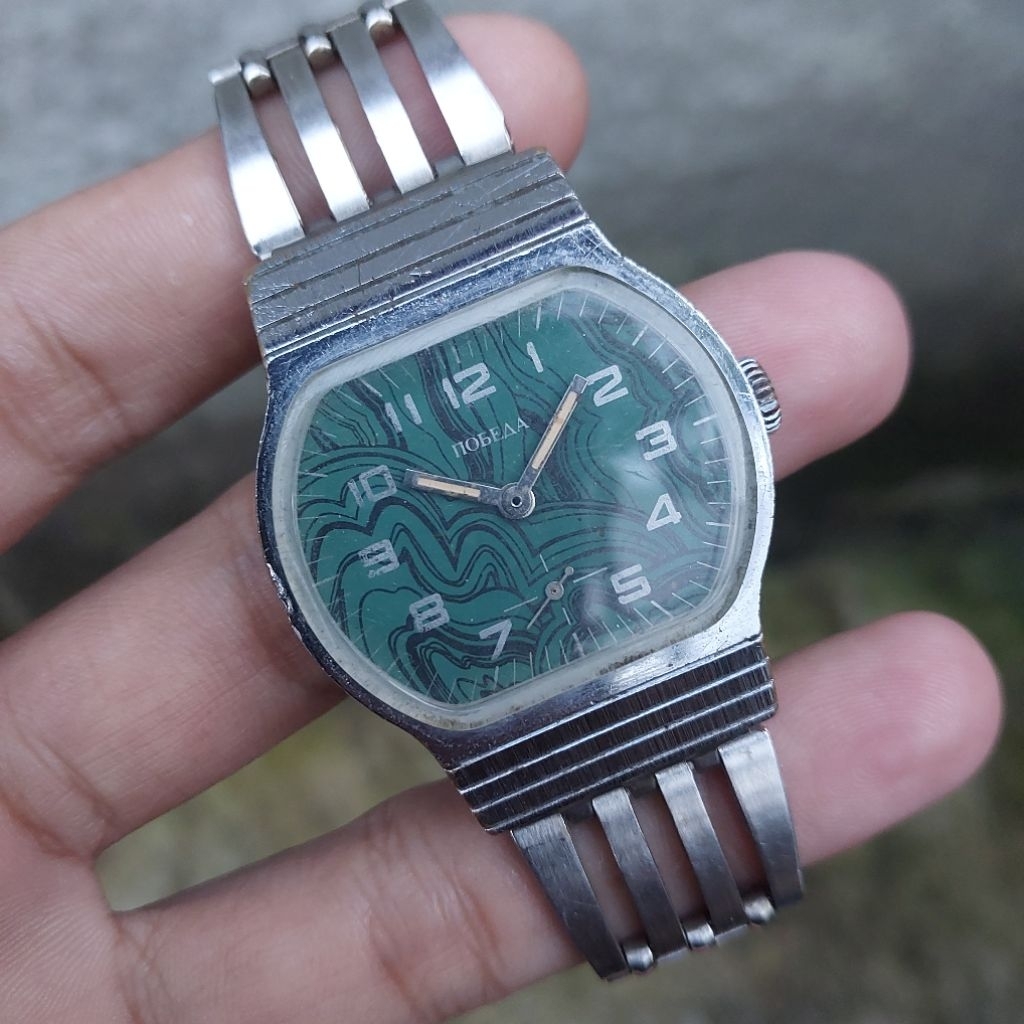 Pobeda Sub Second Motif Green Dial