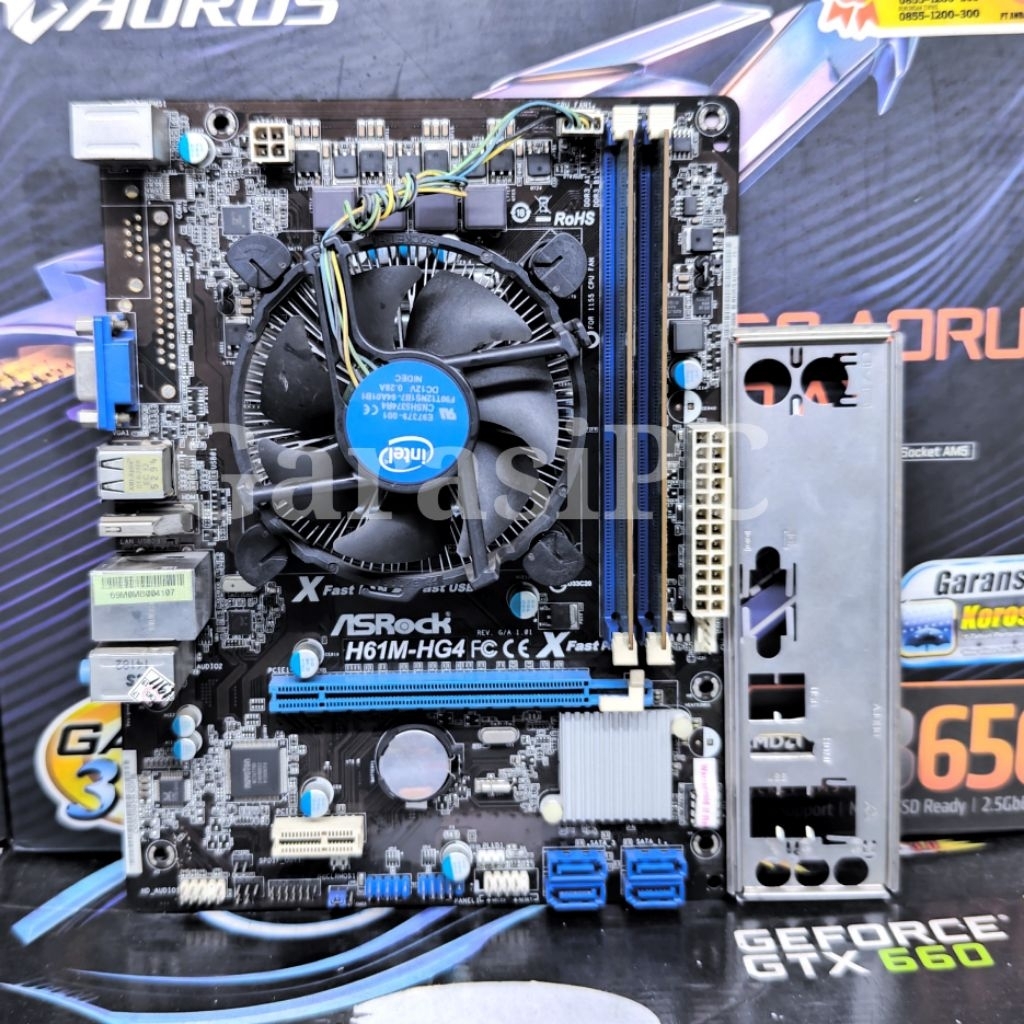PAKET Motherboard ASRock H61 Processor Intel Core i5-2500 Sandybridge 3,30GHz Memory RAM 4GB Socket 