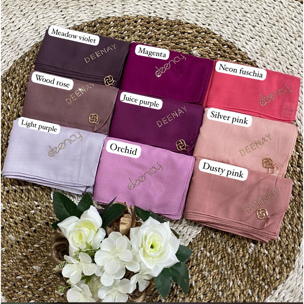 LIVE POLOSAN LIZA DEENAY BIRU MERAH UNGU HIJAU OREN BAHAN VOAL SIZE 115x115 CM